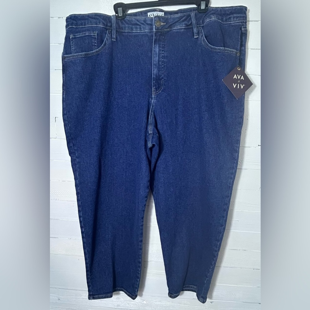 NWT Ana & Viv denim blue jeans, plus size women’s 26W. No gap waist band.